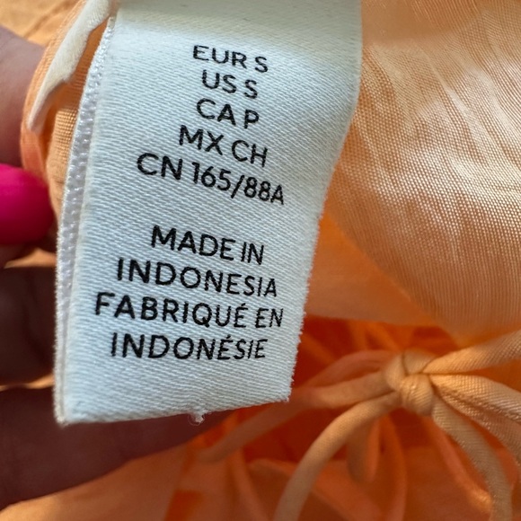 H&M Peach V-Neck 3/4 Sleeve Summer Dress - Picture 5 of 6